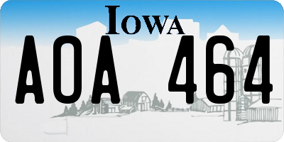 IA license plate AOA464