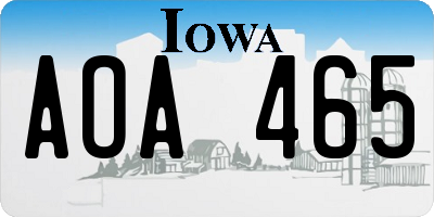 IA license plate AOA465