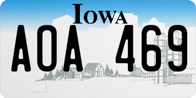 IA license plate AOA469