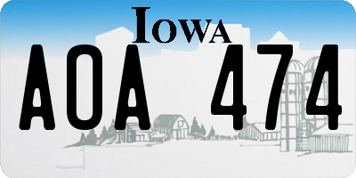 IA license plate AOA474