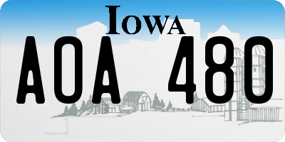 IA license plate AOA480
