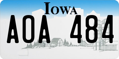 IA license plate AOA484