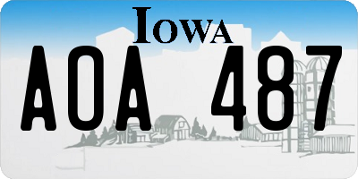 IA license plate AOA487