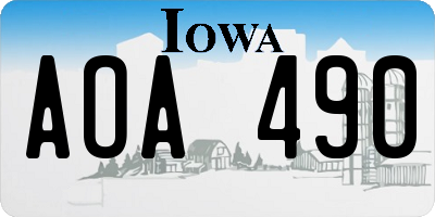 IA license plate AOA490