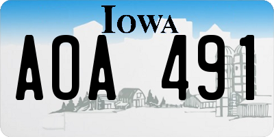 IA license plate AOA491