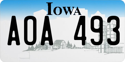 IA license plate AOA493