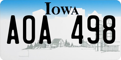 IA license plate AOA498