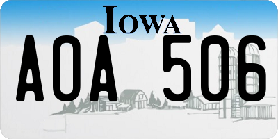 IA license plate AOA506