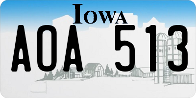 IA license plate AOA513