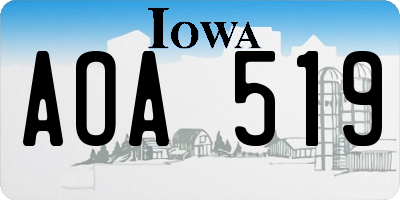 IA license plate AOA519