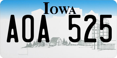 IA license plate AOA525