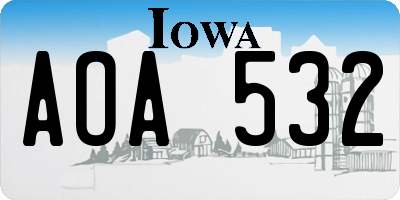 IA license plate AOA532