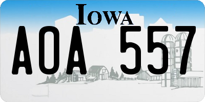 IA license plate AOA557