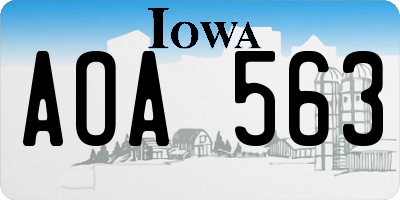 IA license plate AOA563