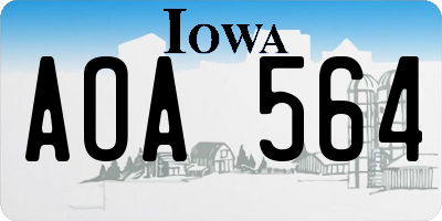 IA license plate AOA564