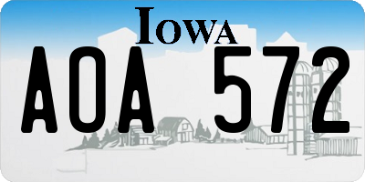 IA license plate AOA572