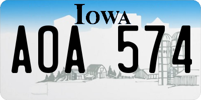 IA license plate AOA574