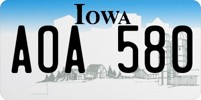 IA license plate AOA580