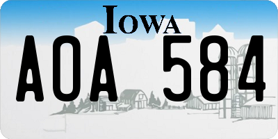IA license plate AOA584