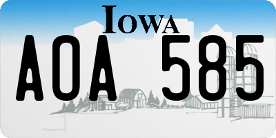 IA license plate AOA585