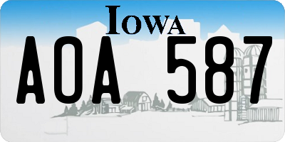 IA license plate AOA587