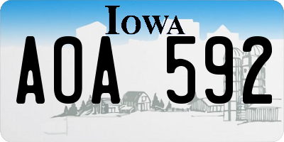 IA license plate AOA592