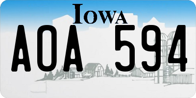 IA license plate AOA594