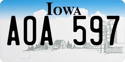 IA license plate AOA597