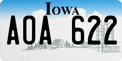 IA license plate AOA622