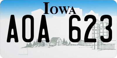 IA license plate AOA623