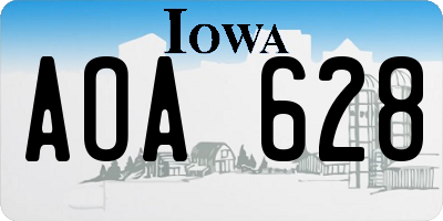 IA license plate AOA628