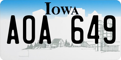 IA license plate AOA649