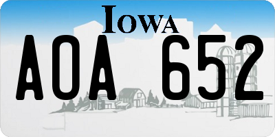 IA license plate AOA652