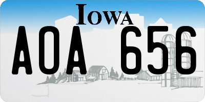 IA license plate AOA656
