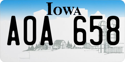 IA license plate AOA658