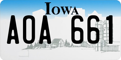 IA license plate AOA661
