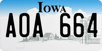 IA license plate AOA664