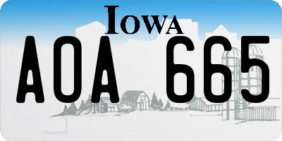 IA license plate AOA665