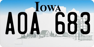 IA license plate AOA683