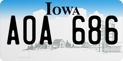 IA license plate AOA686