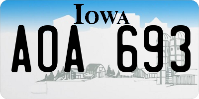 IA license plate AOA693