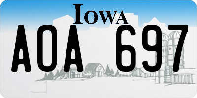 IA license plate AOA697