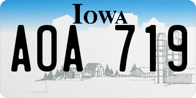 IA license plate AOA719