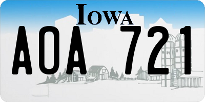 IA license plate AOA721