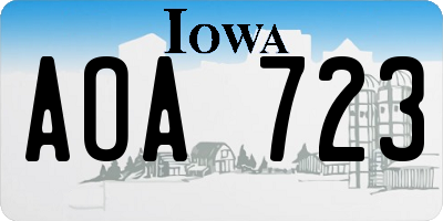 IA license plate AOA723