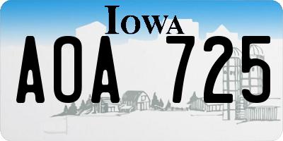 IA license plate AOA725