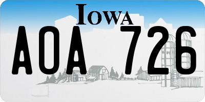 IA license plate AOA726
