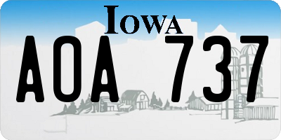 IA license plate AOA737