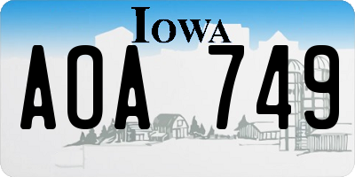 IA license plate AOA749