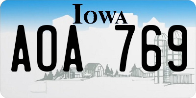 IA license plate AOA769